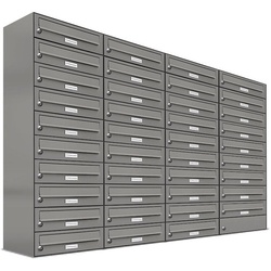 AL Briefkastensysteme Wandbriefkasten 39er Premium Briefkasten Aluminiumgrau RAL Farbe 9007 für Außen Wand grau