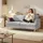 Homcom Couch Polyester 3-Sitzer Hellgrau