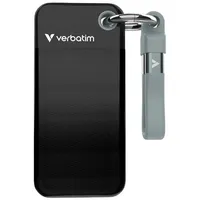 Verbatim Pocket SSD 2 TB, externe SSD USB 3.2 Gen 2, bis zu 1000 MB/s Lesen & Schreiben, tragbare Festplatte mit Schlüsselring und Kabelhalter