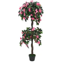 vidaXL Künstliche Rhododendron-Pflanze mit Topf 155 cm Grün und Rosa