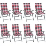 vidaXL Gartenstuhl 8 St. 8 x 8 x 8 cm grau/rot