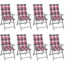 vidaXL Gartenstuhl 8 St. 8 x 8 x 8 cm grau/rot