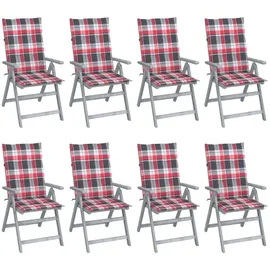 vidaXL Gartenstuhl 8 St. 8 x 8 x 8 cm grau/rot