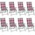 vidaXL Gartenstuhl 8 St. 8 x 8 x 8 cm grau/rot