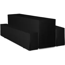 TexDeko Biertischhusse Premium Schwarz 220 x 70 cm