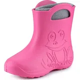 Ladeheid EVA Kinder Jungen Mädchen Gummistiefel Regenschuhe gefüttert LA-CA-03 (Rosa/Grau, 34/35 EU)