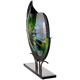 Gilde Bodenvase Schmetterling (1 St), Innenwände sind handbemalt, nicht wasserdicht blau|grün 50 cm x 48 cm x 10,5 cm