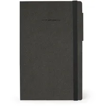 Legami - My Notebook, 6 mm liniertes Notizbuch, Deep Graphite, Large, FSC-zertifiziertes Papier, 192 Seiten, Softcover, elastischer Verschluss, 17 x 24 cm