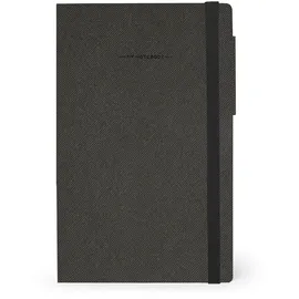 Legami - My Notebook, 6 mm liniertes Notizbuch, Deep Graphite, Large, FSC-zertifiziertes Papier, 192 Seiten, Softcover, elastischer Verschluss, 17 x 24 cm