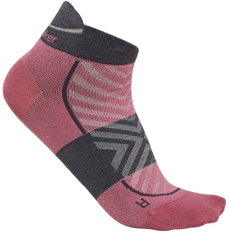 Frauensocken Icebreaker Merino Run+ Ultralight Micro Deco/Graphite  S - Rot