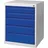 Nordwest Handel AG Schubladenschrank Stahlblech H800xB600xT600mm grau/blau 5 Schubl.Einfachauszug