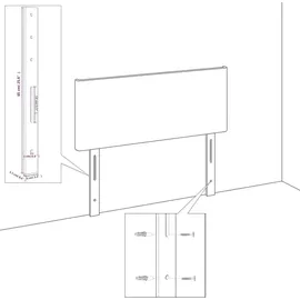 vidaXL Kopfteil mit Ohren Rosa 93x16x118/128 cm Samt