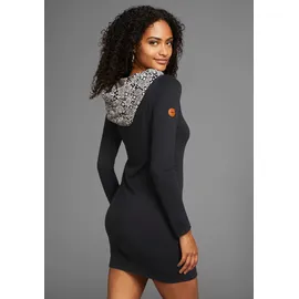 KangaROOS Sweatkleid mit Allover-Print Schwarz/Weiß 38