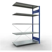 Schulte Lagertechnik Schulte Anbauregal Steckregal MULTIplus150 2000 x 1300 x 600 mm 5 Fachböden Kreuzstrebe RAL 5010 enzianblau/verzinkt