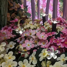 MARELIDA LED Solar Lichterkette Blumen Beetstecker Blumentopfdeko Garten Lichtsensor