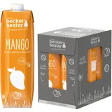 beckers bester Mango- 6er Pack - Mangonektar - mit Direktsaft - Co2-neutral hergestellt - Vegan - Ohne Konservierungsmittel - Ohne Gentechnik - Laktosefrei - (6 x 1000 ml)