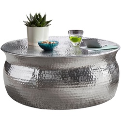 KADIMA DESIGN Orient Couchtisch: Handgefertigt, Hammerschlag-Aluminium, großzügige Ablagefläche