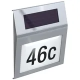 BASI | Solar Hausnummer aus Edelstahl | Beleuchtet für den Außenbereich | mit Zahlen- und Buchstaben Set