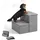 Relaxdays Hundetreppe 2 Stufen Grau 40 cm x 35 cm x 32 cm