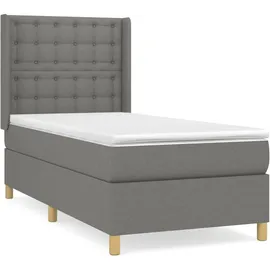 vidaXL Boxspringbett 100 x 200 cm Dunkelgrau