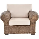 Wohnzimmersessel Chester Lounge Rattansessel Natur Rattan Sessel (Grau Natur)