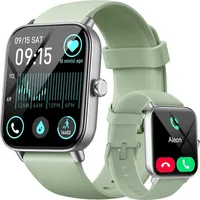 Damen-Smartwatch mit Telefonfunktion, Alexa integriert, Herzfrequenz, SpO2, Schlaf, Stressmonitor, über 100 Sportmodi, IP68 wasserdichte - Grün