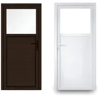 EcoLine Nebentür - Nebeneingangstür - Tür - 2-Fach, 1/3 Glas, 2/3 Füllung, außenöffnend innen: weiß/außen: Dark Oak BxH: 1000 x 1900 mm DIN Links