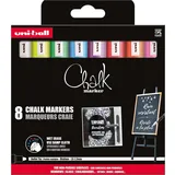 Uni-Ball Kreidemarker PWE-5M 8 St. Blau/Gelb/Grün/Lila/Orange/Rosa/Rot/Weiß
