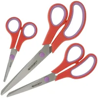 Westcott Easy Grip Scheren 3 Stück | 3er Set Universalscheren mit Komfort-Griff | Extrascharfe & langlebige Edelstahlklinge | Schere für Basteln, Haushalt, Schule & Büro | N-90031 00