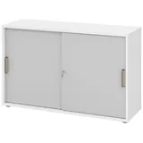 bümö Aktenschrank 80 x 40 x 180 grau/weiß