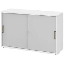 bümö Aktenschrank 80 x 40 x 180 grau/weiß