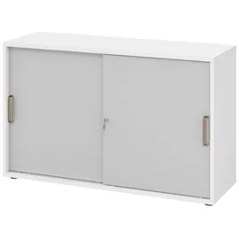 bümö Aktenschrank 80 x 40 x 180 grau/weiß