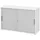 bümö Aktenschrank 80 x 40 x 180 grau/weiß