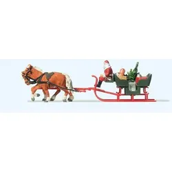 PREISER 30448 H0 Schlitten, Weihnachtsmann