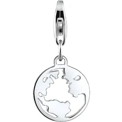 Nenalina Anhänger Globus Weltkugel Cut-Out 925er Silber OneSize Damen 