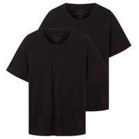 TOM TAILOR T-Shirt mit V-Ausschnitt aus Baumwolle, 29999-Black, XXL