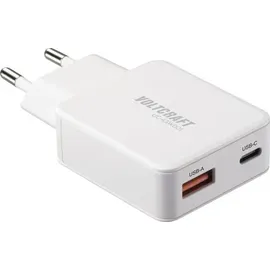 VOLTCRAFT UC-1C1A45W01 USB Ladegerät 45W 1x USB-A, 1x USB-C® Fast Charge, USB PD 3.0 Weiß GaN