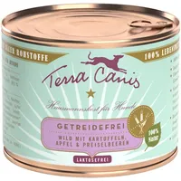 Terra Canis Getreidefrei 200g Dose Hundenassfutter 12 x 200 Gramm Wild mit Kartoffeln, Apfel & Preiselbeeren