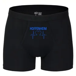 multifanshop Herren Boxer Short - Hoffenheim - Herzschlag - Druck blau - Unterwäsche