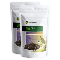 Kräuterland Bio Chia Samen 1kg - 2x 500g Chiasamen 100% rein, vegan & glutenfrei - Salvia hispanica in Premium Qualität