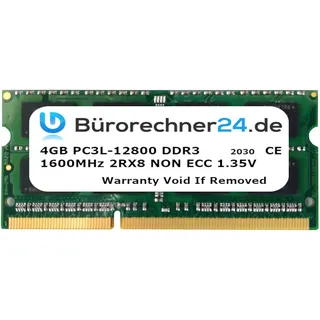 Bürorechner24.de 4GB DDR3 SODIMM Laptop-RAM | PC3L-12800 | 1600MHz 2RX8 | Non ECC | 1,35V