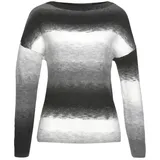 VIVANCE Strickpullover Damen schwarz-weiß-grau Gr.32/34
