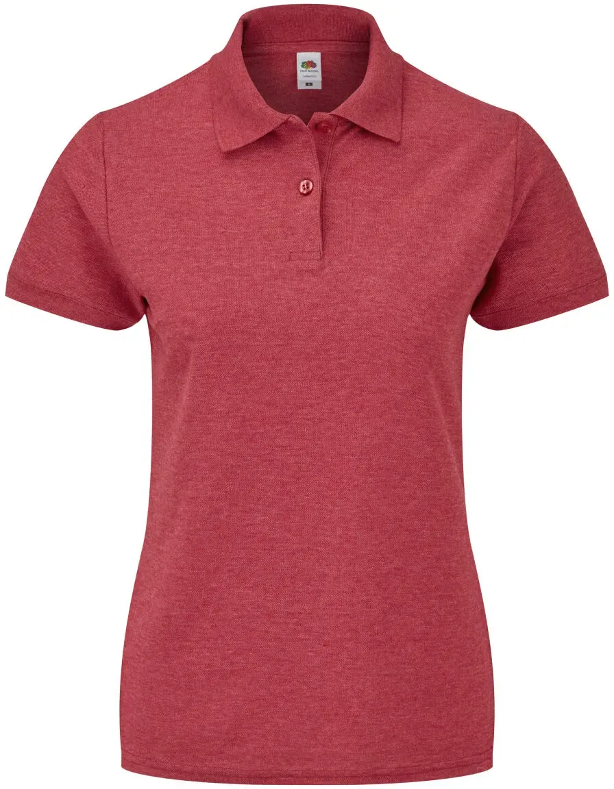 Fruit of the Loom - 65/35 Damen Poloshirt aus Mischgewebe - Heather Red / XXL