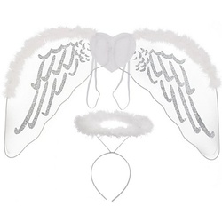 Engel-Set, weiß-silber, 2-teilig