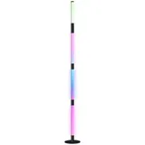 Homcom LED-Stehlampe Wohnzimmer Stehleuchte mit Fernbedienung, App-Steuerung, dimmbar Standleuchte mit Timer, Musik-Synchronisation, Standlampe mit Szenenmodi, für Schlafzimmer, Dunkelgrau