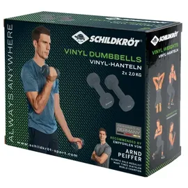 Donic Schildkröt Schildkröt 960206 - Vinyl-Hanteln, 2,0 kg Set, anthrazit, Heim-Fitnessgerät