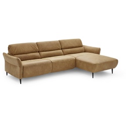 ComfortPlan Ecksofa Preston Leder Kurkuma