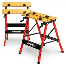 katoma Arbeitstisch Stahl/MDF klappbar 125 kg gelb/rot