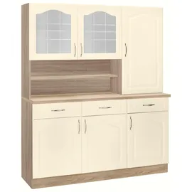 WIHO KÜCHEN Küchenbuffet Linz 150 x 50 x 180 cm Beige