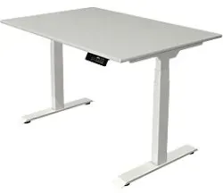 Kerkmann Elektronisch Höhenverstellbar Sitz-Stehschreibtisch + Gratis Kabelkanal Rechteckig T-Fuß 1,200 (B) x 800 (T) x 1,270 (H) mm Spanplatte Melamin Stahl